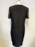 WHISTLES BLACK WITH PEWTER SEQUINS SHIFT DRESS SIZE 10