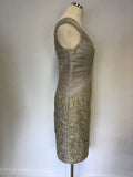 BRAND NEW MASCARA PALE GOLD & LACE PENCIL DRESS & BOLERO JACKET SIZE 12