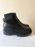 LK BENNETT LUNA BLACK LEATHER ANKLE BOOTS  SIZE 5/38