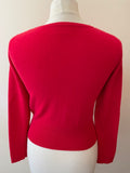 PURE COLLECTION RED 100% CASHMERE LONG SLEEVE SHORT JUMPER SIZE 10
