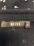 REISS BLACK SEQUINED FLOWER EMBELISHED BOLERO CARDIGAN SIZE S