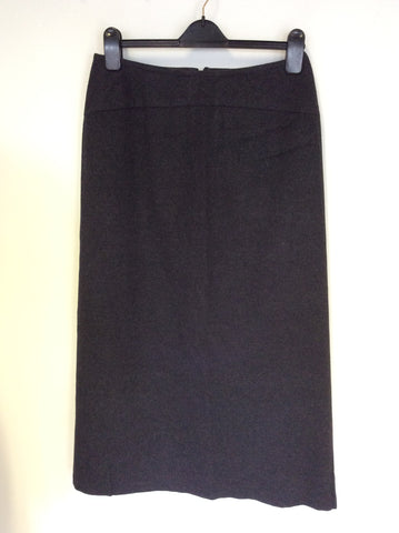 HOBBS DARK GREY WOOL & CASHMERE BLEND LONG SKIRT SIZE 12