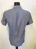 NNO7 NO NATIONALITY DENIM BLUE SHORT SLEEVE SHIRT SIZE M