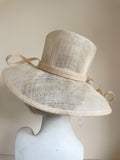 BRAND NEW HAT COMPANY CREAM/ NATURAL FEATHER TRIM FORMAL HAT