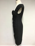 LK BENNETT BLACK SLEEVELESS PENCIL DRESS SIZE 14