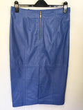 BRAND NEW MARKS & SPENCER AUTOGRAPH CORNFOWER BLUE LEATHER PENCIL SKIRT SIZE 14