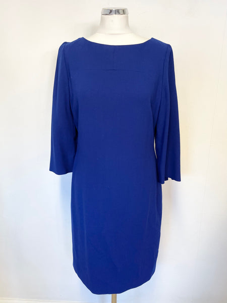 HOBBS ROYAL BLUE 3/4 SLEEVE SHIFT DRESS SIZE 12