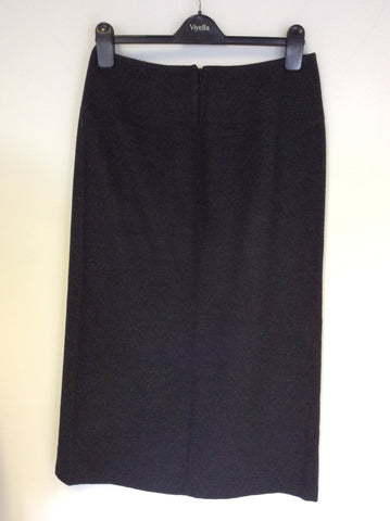 HOBBS DARK GREY WOOL & CASHMERE BLEND LONG SKIRT SIZE 12