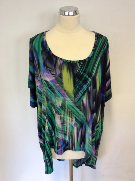 TAKING SHAPE GREEN & PURPLE PRINT TOP SIZE L PLUS SIZE