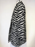 BRAND NEW DEPT 19 BLACK & WHITE ZEBRA PRINT COLLARED COAT SIZE 14