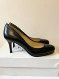 LK BENNETT SYBILA BLACK LEATHER HEELS SIZE 4.5/37.5