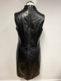 KENNETH COLE BLACK  SUPERSOFT LEATHER SLEEVELESS PENCIL DRESS SIZE 4 UK 8