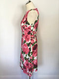 BRAND NEW PHASE EIGHT WHITE,PINK & GREEN FLORAL PRINT SLEEVELESS BERGAMOT DRESS SIZE 12