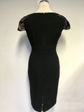 MARKS & SPENCER AUTOGRAPH BLACK LACE & VELVET TRIM SPECIAL OCCASION DRESS SIZE 10