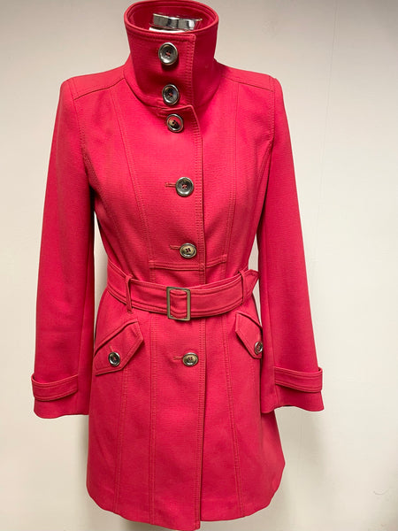 MARKS & SPENCER RED BELTED TRENCH COAT SIZE 8