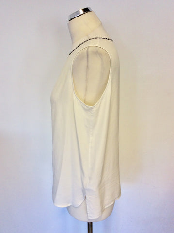 PAUL SMITH IVORY SILK SLEEVELESS VEST TOP SIZE 44 UK 12