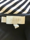 HOBBS BLACK & wHITE STRIPE TRIM SHORT SLEEVE DRESS SIZE 10