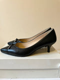 LK BENNETT CLARA BLACK LEATHER KITTEN HEELS SIZE 6/39