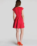 TED BAKER TEZZ RED CAP SLEEVE SKATER DRESS SIZE 4 UK 14