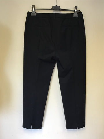 LK BENNETT LARIESE SLOANE BLUE COTTON ANKLE GRAZER TROUSERS SIZE 12