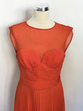 KAREN MILLEN ORANGE FIT & FLARE SPECIAL OCCASION DRESS SIZE 14