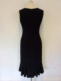 HOBBS BLACK FLUTED HEM PENCIL DRESS SIZE 10