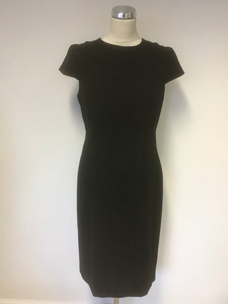 HOBBS BLACK CAP SLEEVE PENCIL DRESS SIZE 12