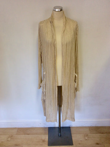 SANDWICH BEIGE LINEN BLEND LONG CARDIGAN SIZE L