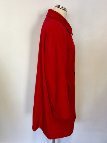 JAEGER RED WOOL BLEND KNEE LENGTH COAT SIZE 16