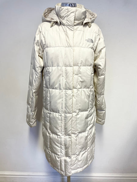 THE NORTH FACE IVORY PADDED QUILTED COAT SIZE M