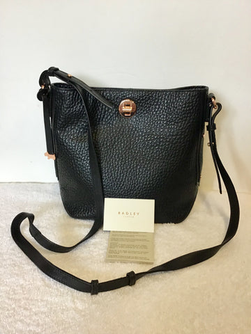 BRAND NEW RADLEY BLACK LEATHER CROSS BODY BAG