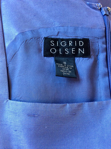 SIGRID OLSEN LAVENDER SILK SHIFT DRESS SIZE 16