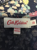 CATH KIDSTON NAVY BLUE FLORAL PRINT STRETCH JERSEY DRESS SIZE 10