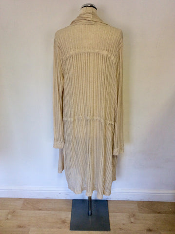 SANDWICH BEIGE LINEN BLEND LONG CARDIGAN SIZE L