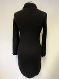 DIANE VON FURSTENBERG BLACK 100% CASHMERE LONG SLEEVE KNIT DRESS SIZE S