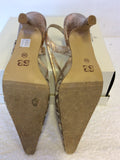 PIESANTO BRONZE/GOLD MESH FRONT SLINGBACK HEELS SIZE 6/39