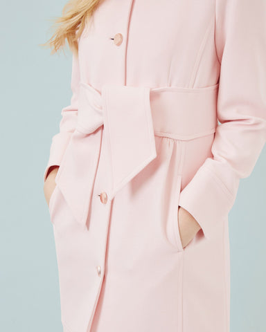 BRAND NEW TED BAKER CEALLY BABY PINK TIE FRONT COAT SIZE 2 UK 10/12