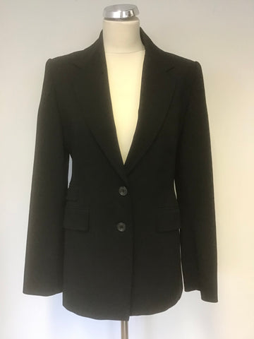 KAREN MILLEN BLACK WOOL BLEND TAILORED JACKET SIZE 12