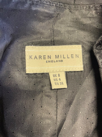 KAREN MILLEN BLACK WOOL WAISTCOAT SIZE 8