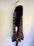 BRAND NEW JOSEPH RIBKOFF BLACK & BROWN LEOPARD PRINT DRESS SIZE 20