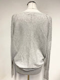 MINT VELVET GREY WIDE NECKLINE SEQUIN TRIMMED BATWING JUMPER SIZE 10