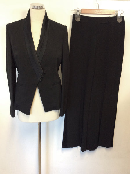 BRAND NEW MARKS & SPENCER AUTOGRAPH BLACK TUXEDO TROUSER SUIT SIZE 8/10