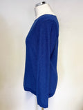 HOBBS BLUE METALLIC LONG SLEEVED JUMPER SIZE M