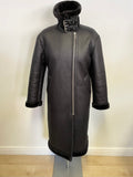 BRAND NEW WHISTLES ULTIMATE BLACK LONGLINE BIKER JACKET/ COAT SIZE S