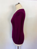 HOBBS CRANBERRY FINE KNIT SCOOP NECK TOP SIZE 12