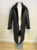 BRAND NEW WHISTLES ULTIMATE BLACK LONGLINE BIKER JACKET/ COAT SIZE S