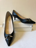 LK BENNETT CLARA BLACK LEATHER KITTEN HEELS SIZE 6/39