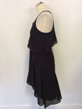 WHISTLES BLACK COTTON & SILK SLEEVELESS DRESS SIZE 8