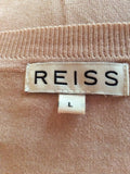 REISS BELLA NUDE BLUSH SILKY FEEL FINE KNIT JUMPER SIZE L