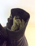 CAPRICE BLACK SUEDE & LEATHER ANKLE BOOTS SIZE 4.5/37.5